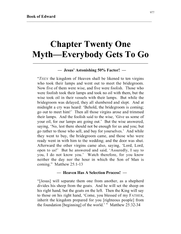 apostle edward's book of edward chapter 21 cover page
